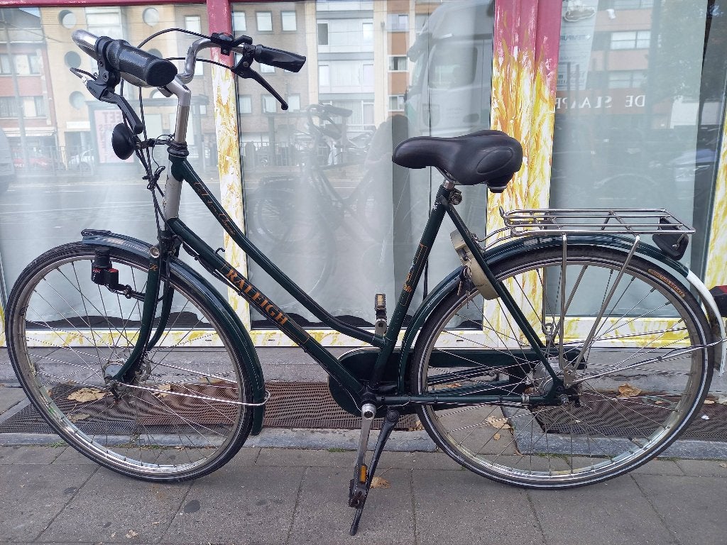 Damesfiets Raleigh donkergroen volledig in orde, Autres marques, Vitesses, Frein à tambour, Enlèvement