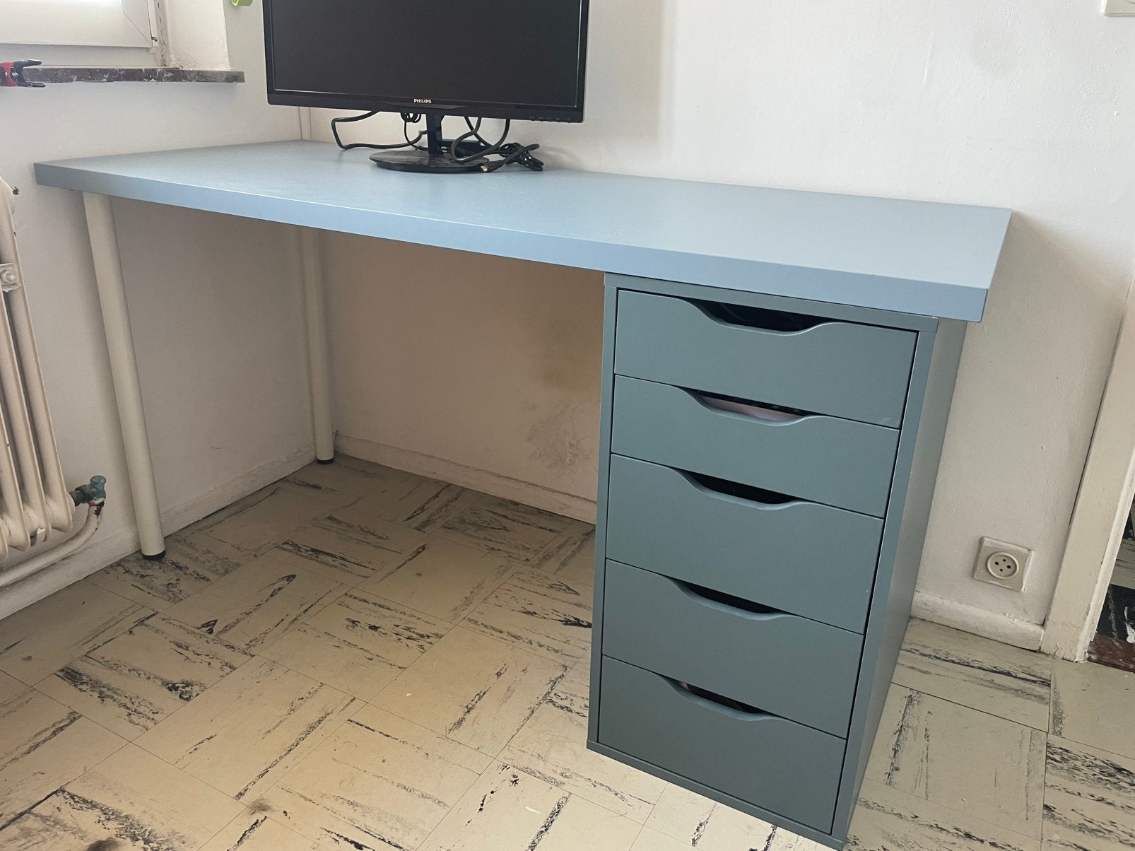 Bureau IKEA LAGKAPTEN / ALEX — 50 €, Enlèvement, Comme neuf, IKEA, Bleu