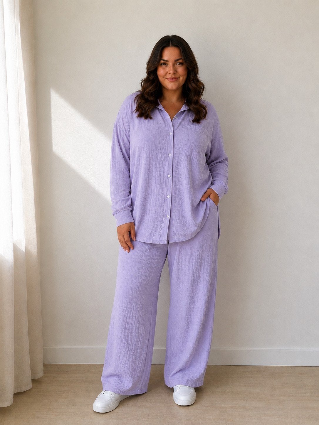 Dames kostuum licht lila 4XL nieuw met label, Kostuum of Pak, Overige kleuren, Maat 46/48 (XL) of groter, Nieuw