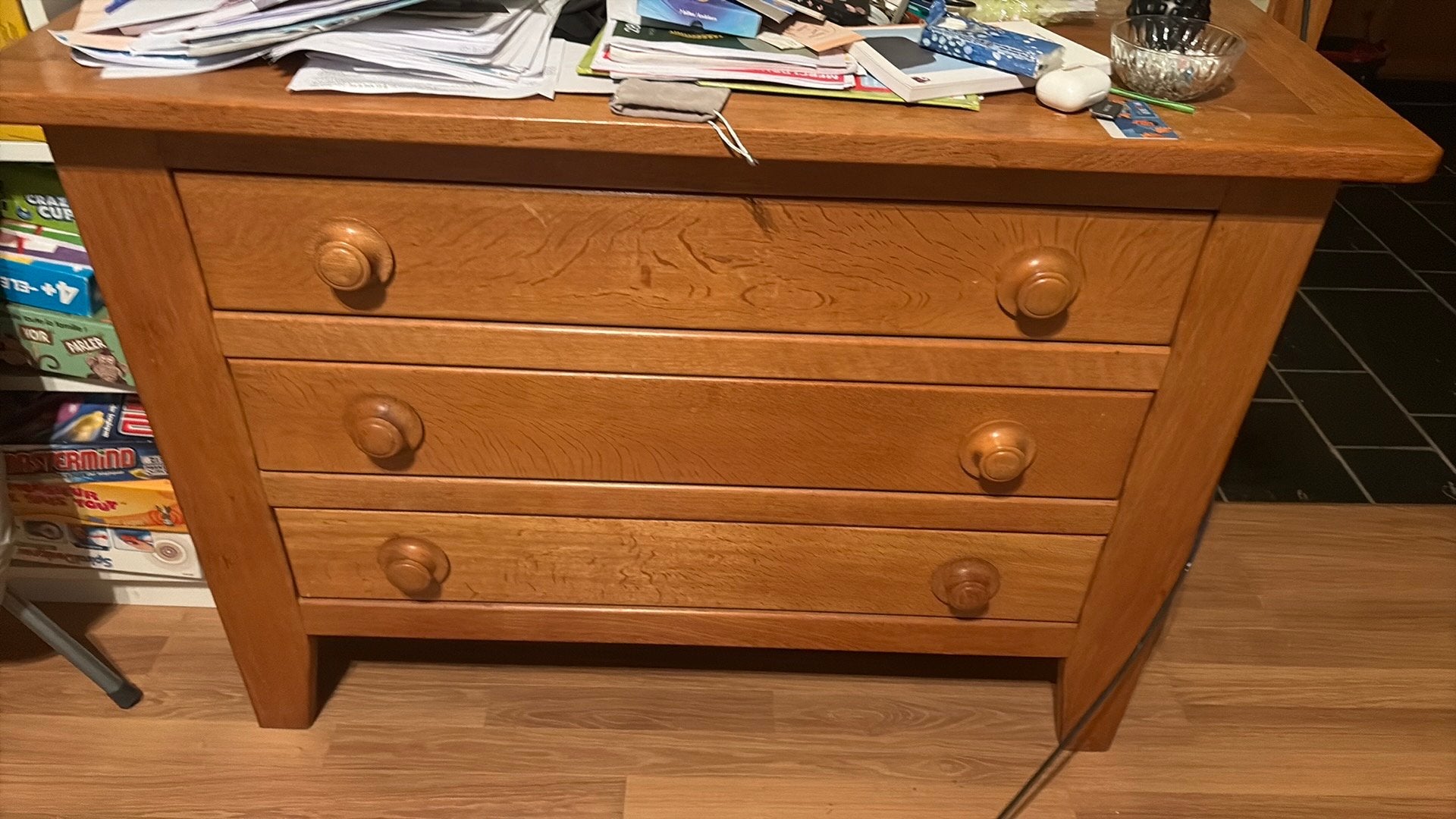 Commode 3 tiroirs en bois, Enlèvement, Utilisé