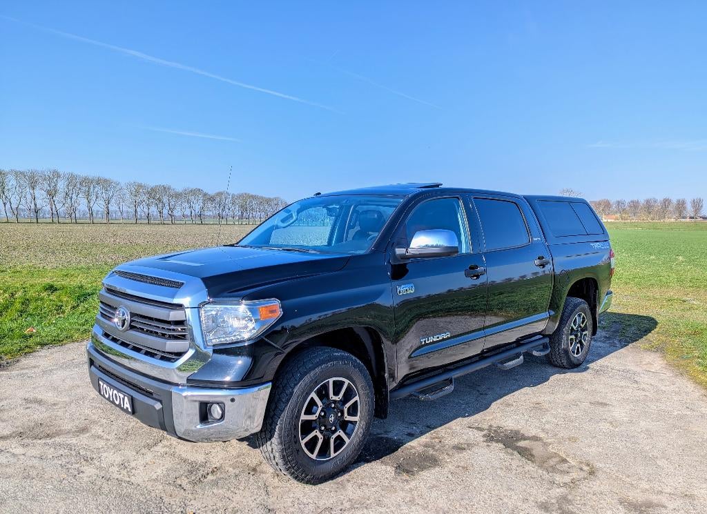 Toyota Tundra 5.7 V8 CrewMax 4x4 LPG 2015 Belgisch kenteken, Auto's, Automaat, 4 deurs, Zwart, Leder