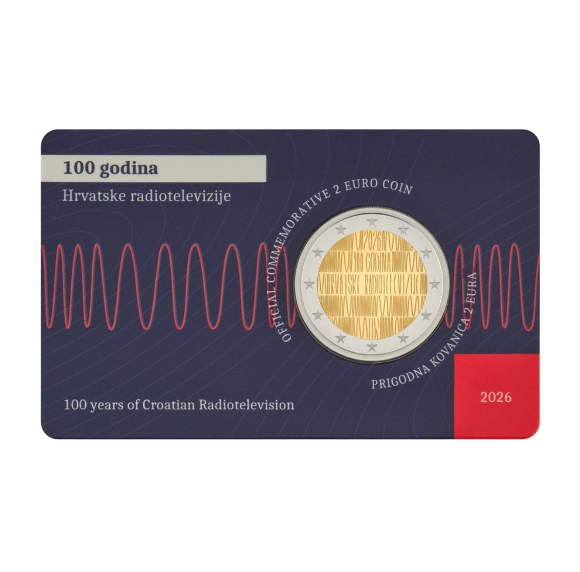 PRÉVENTE - 2€ Croatie 2026 - Coincard BU - Radio croate, Enlèvement ou Envoi, Autres pays, 2 euros, Série