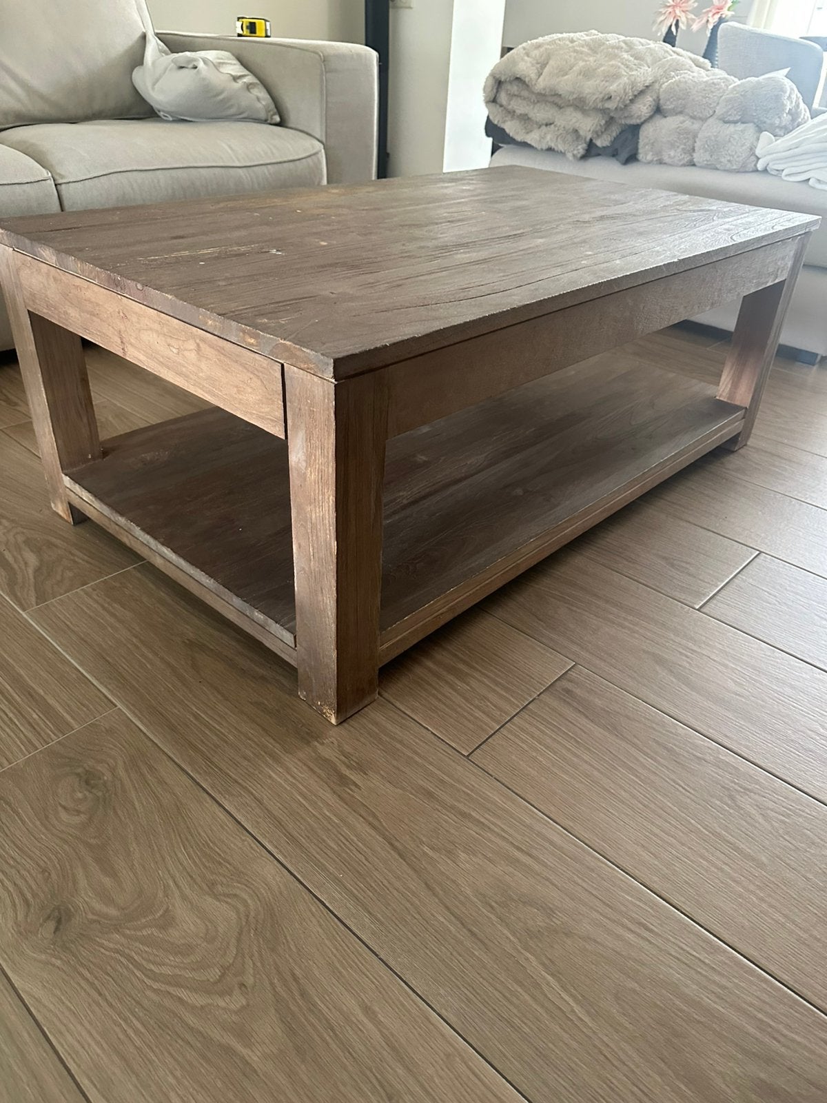 Teakhouten meubel set salontafel tv meubel en 2 bijzettafels, Huis en Inrichting, Ophalen, Zo goed als nieuw, Teakhout