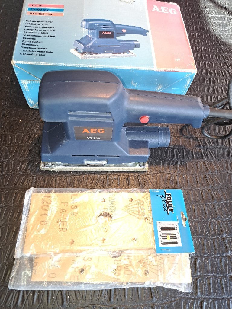 PONCEUSE VIBRANTE AEG VS 230, Bricolage & Construction, Enlèvement, Utilisé, Moins de 600 watts, Ponceuse orbitale