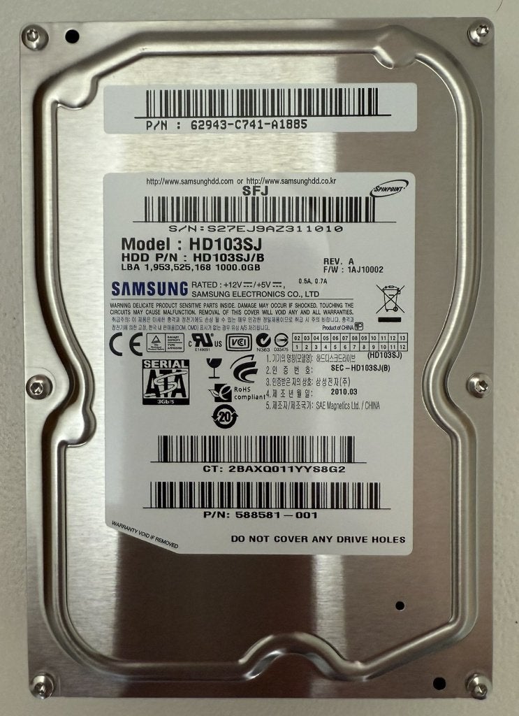 Harde schijf 1TB Samsung, Computers en Software, Harde schijven, Ophalen, Intern, HDD, Nieuw