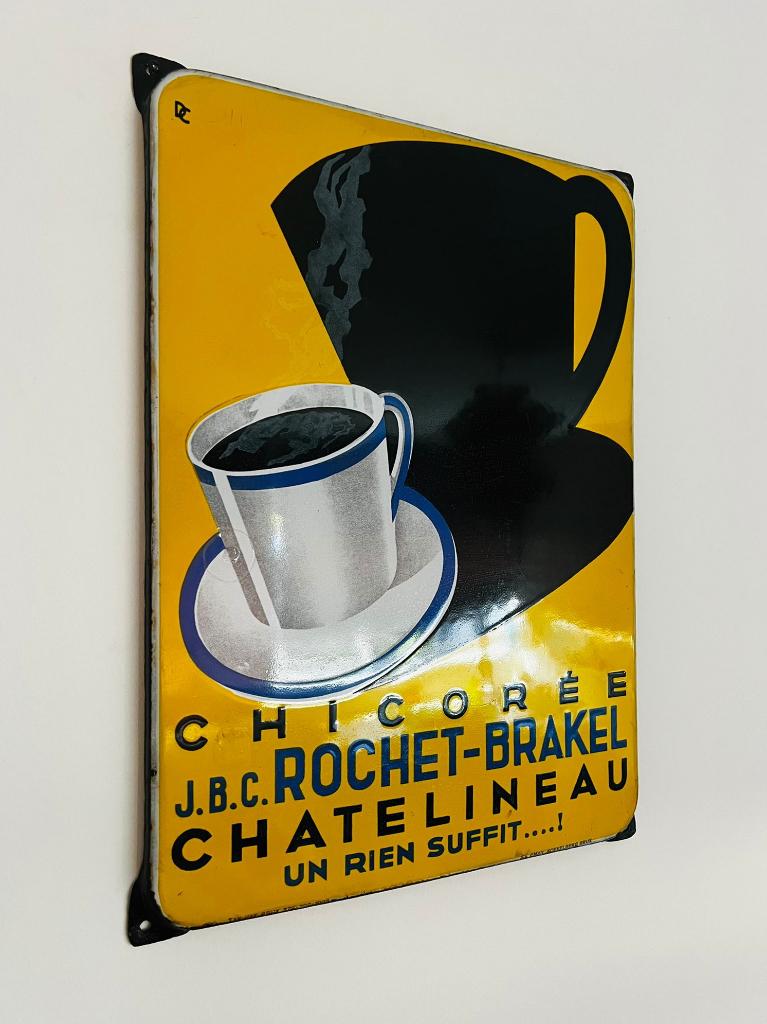 TE KOOP / Emaille reklamebord Chicorée ROCHET BRAKEL, Verzamelen, Merken en Reclamevoorwerpen, Ophalen of Verzenden, Gebruikt