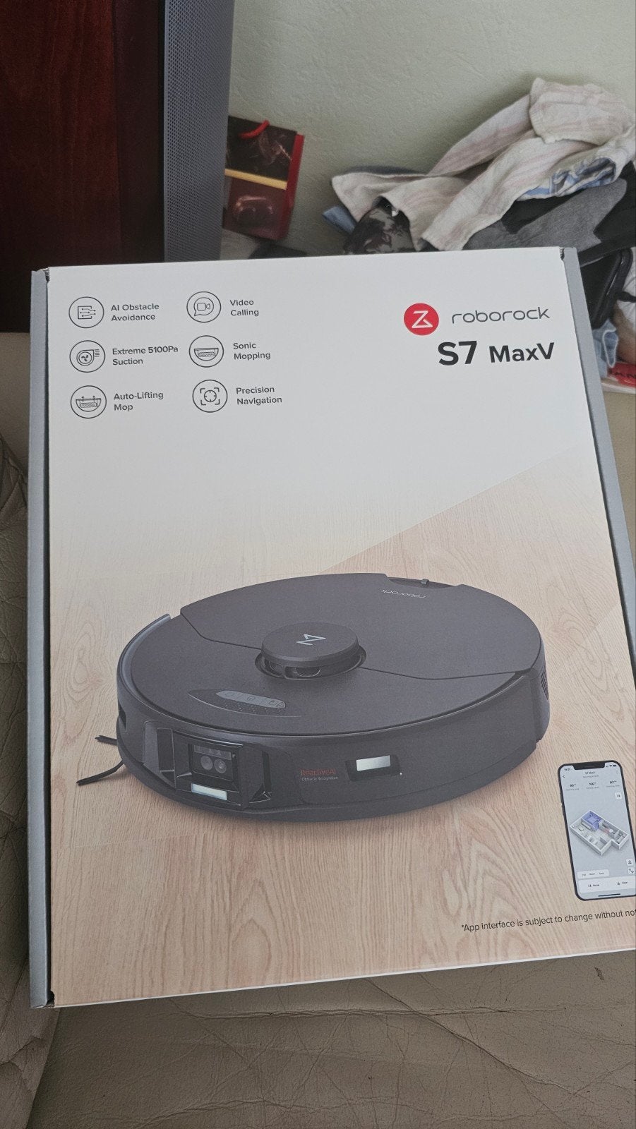 Roborock s7 maxv., Electroménager, Aspirateurs, Réservoir, Contrôlable via application, Comme neuf, Enlèvement