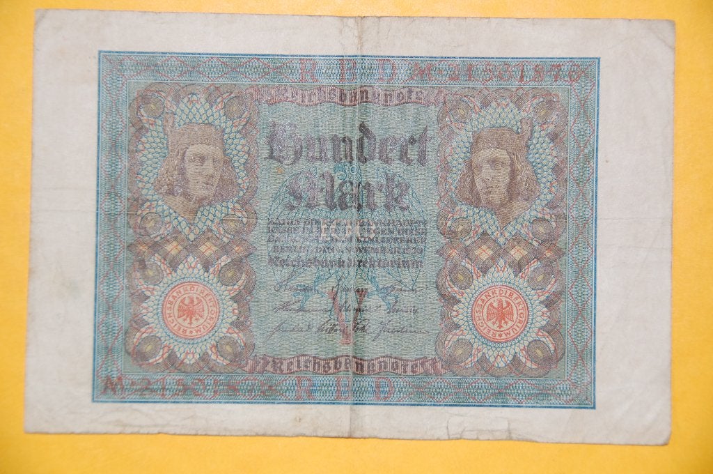 Deutsche REICH : 100 Mark 1920 en bon état, Envoi, Allemagne, Billets en vrac