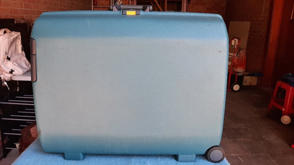 Samsonite Oyster vintage harde koffer (76 cm) - Blauw-Groen, Handtassen en Accessoires, Koffers, Gebruikt, Hard kunststof, 45 tot 55 cm