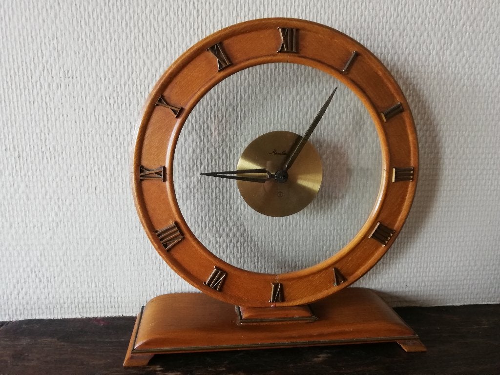 klok schouwklok met glas, Antiek en Kunst, Ophalen