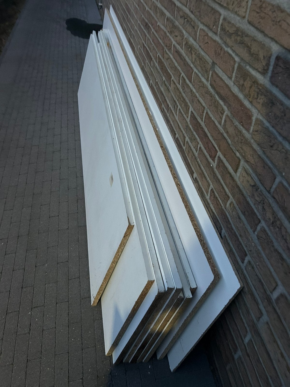 Witte gemelamineerde spaanplaten, Doe-het-zelf en Bouw, Ophalen, Gebruikt