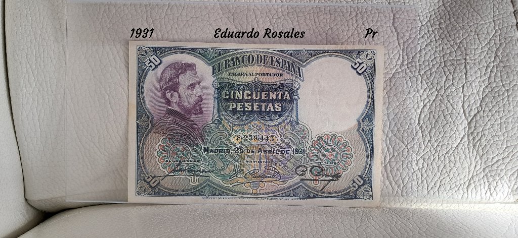 Espagne 50 pesetas 1931 - A/unc, Envoi, Autres pays, Billets en vrac