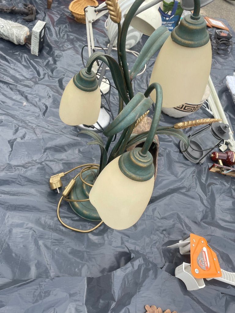 Lampe, Autres culots, Vert, Vintage, Avec prise