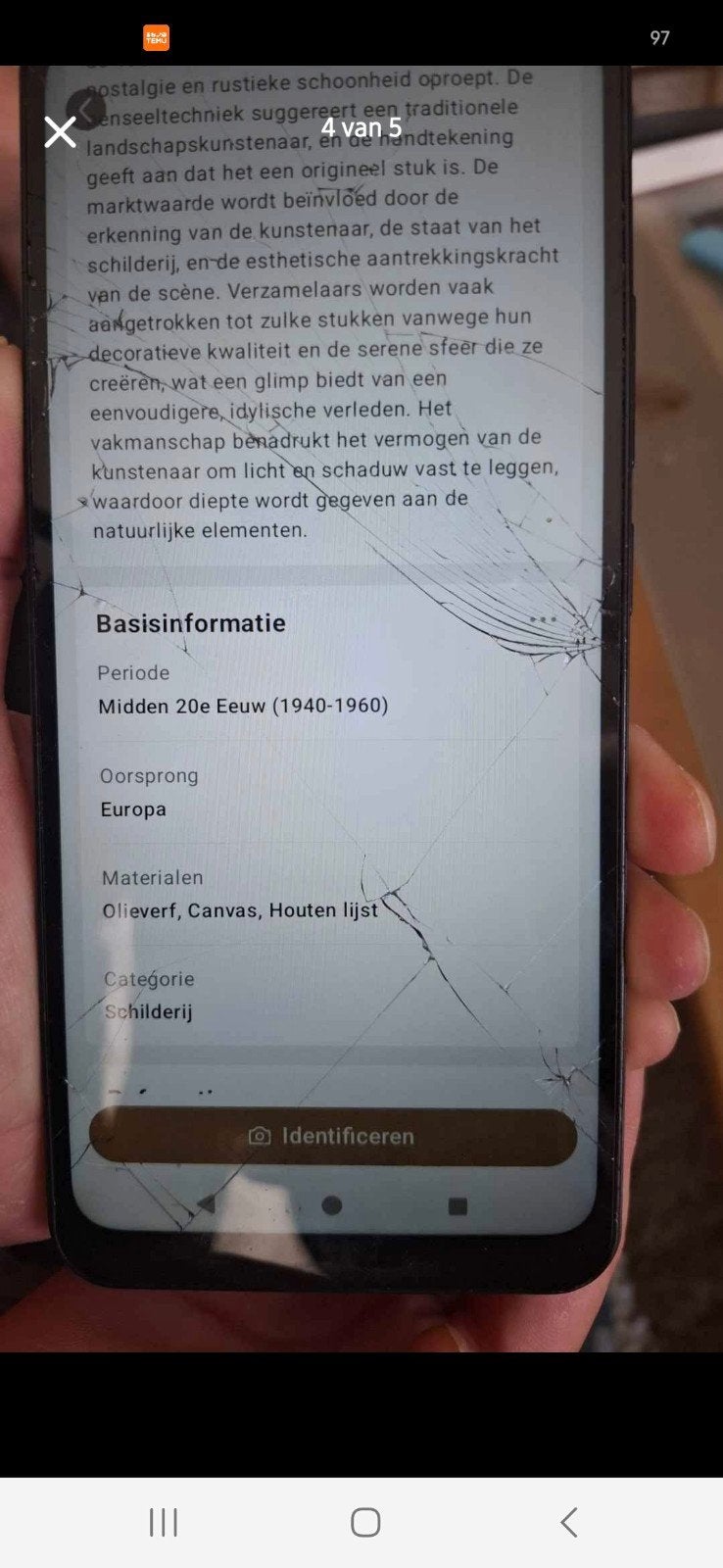 schilderij, Ophalen