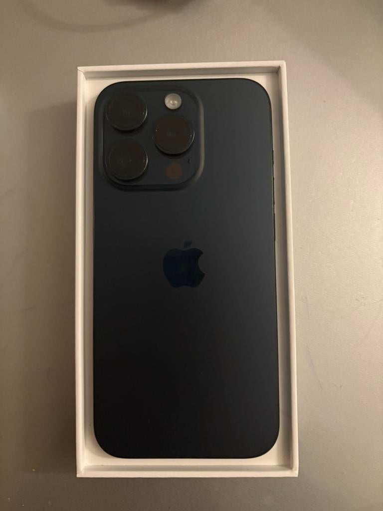 iPhone 15 Pro, Telecommunicatie, Mobiele telefoons | Apple iPhone, Ophalen, 128 GB, Blauw, Zo goed als nieuw