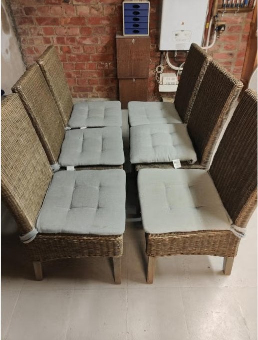 Rieten stoelen gratis af te halen 6 stuks, Ophalen, Gebruikt, Riet of Rotan