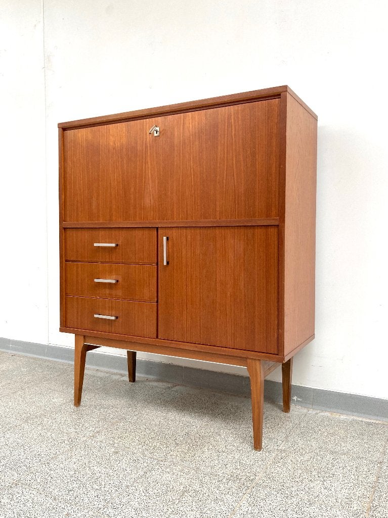 Vintage mid-century teakhouten wandkastje/sideboard 1960's, Huis en Inrichting, Kasten | Dressoirs, Ophalen, Gebruikt, Vintage