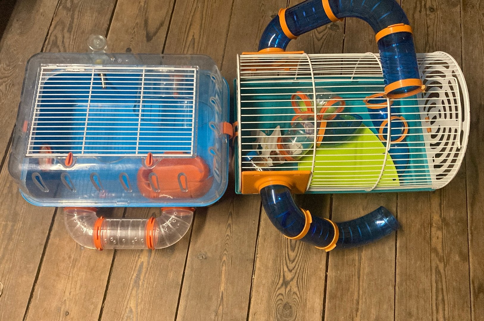 2 hamsterkooien met attributen., Kooi, Gebruikt, Minder dan 75 cm, Muis