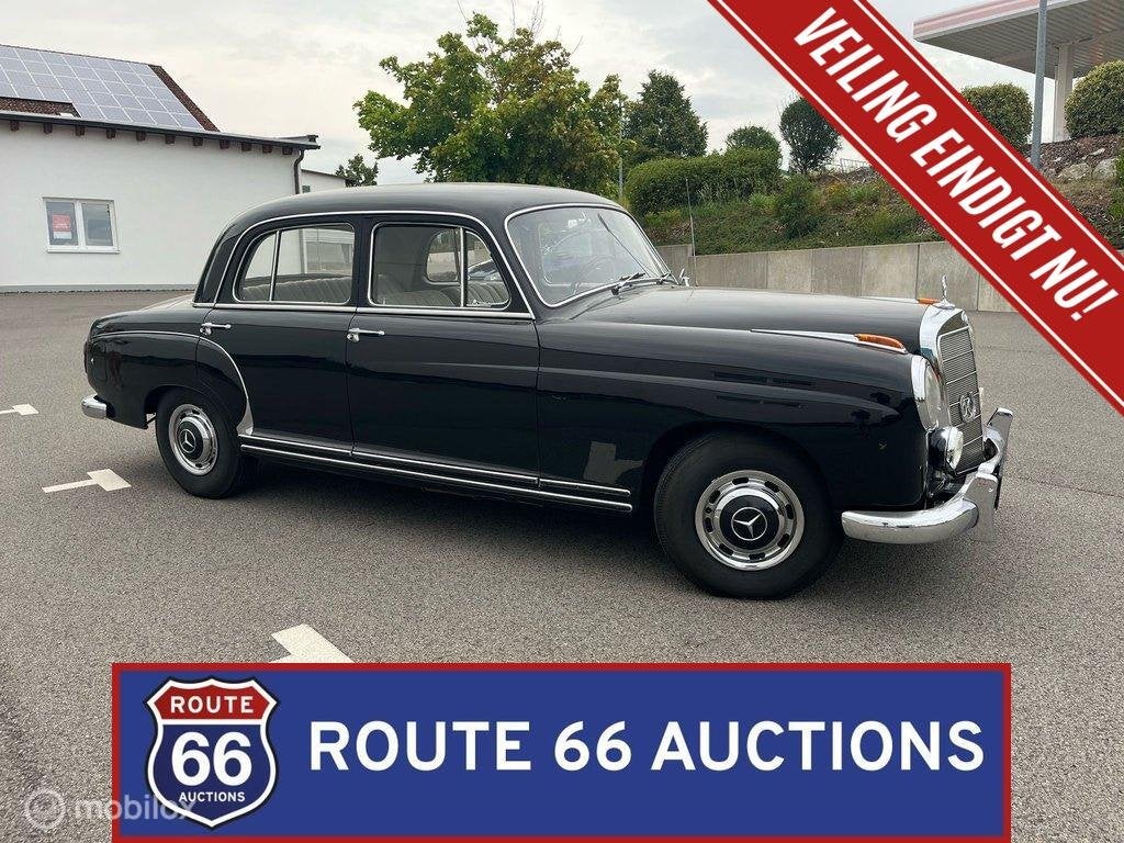 Mercedes-Benz 220 Ponton | 1956 | Route 66 Auctions, Auto's, Zwart, Mercedes-Benz, Bedrijf, Handgeschakeld