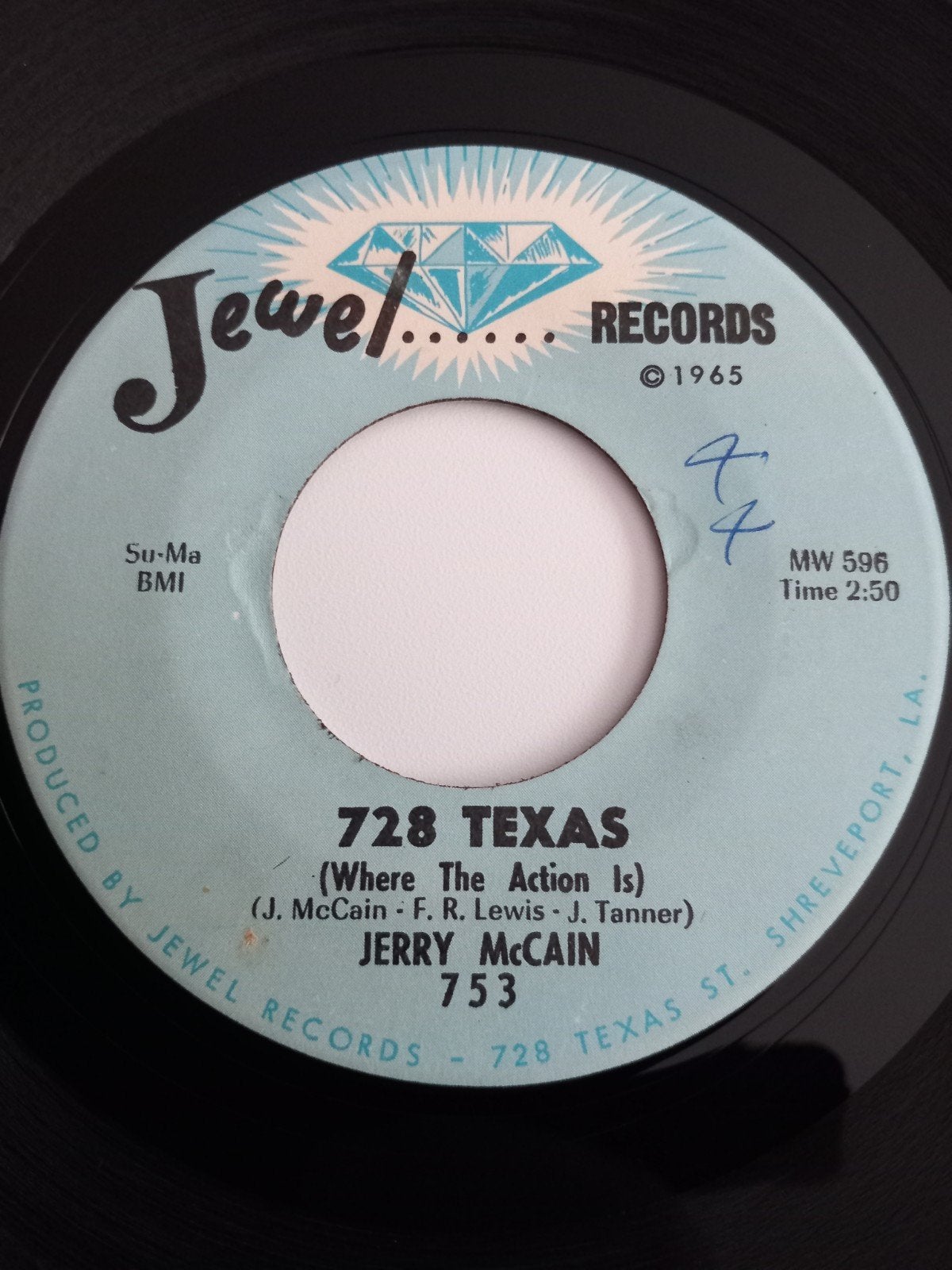 JERRY MCCAIN. 728 TEXAS. POPCORN USA 45T, Ophalen of Verzenden