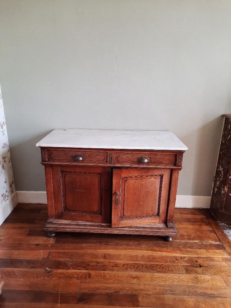 commode / dressoir wit marmer blad, Enlèvement, Utilisé, Commode