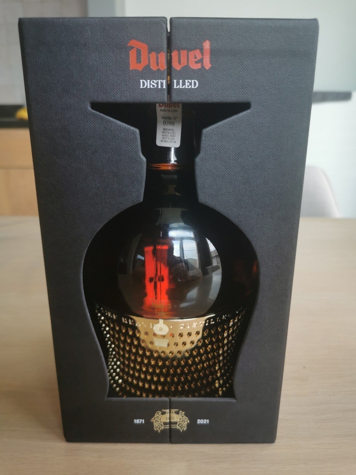 Duvel Distilled Whisky 2021 Celebration Bottle Nr 0398, Verzamelen, Wijnen, Ophalen of Verzenden