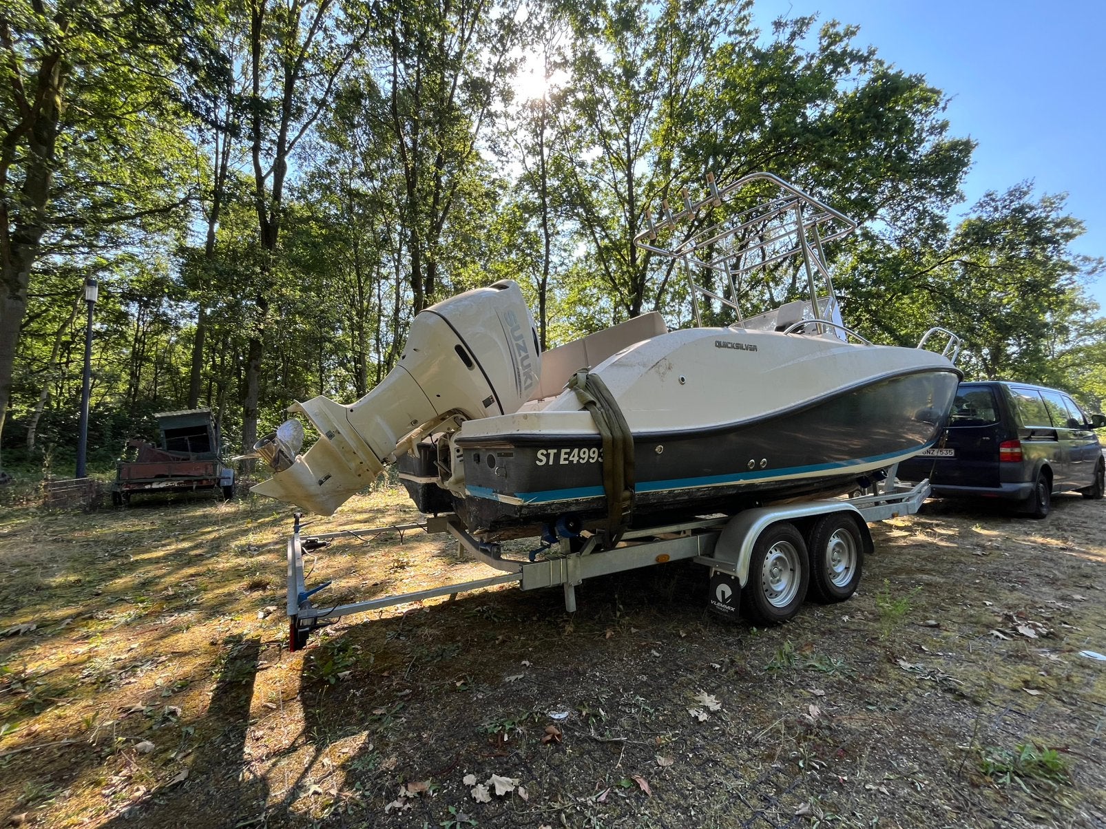QUICKSILVER ACTIV 675 OPEN - SUZUKI DF150, Ophalen, Gebruikt, Buitenboordmotor, Trailer