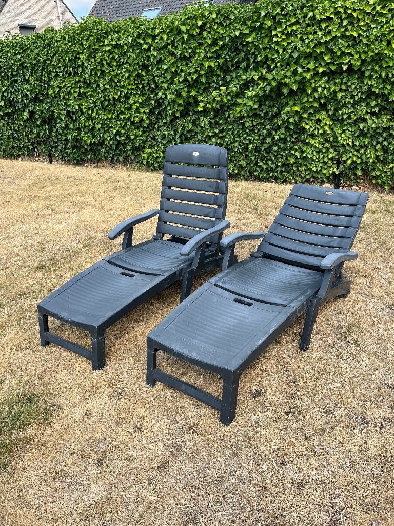 Ligbed / Tuinstoel HARTMAN Prestige (2 stuks), Ophalen, Gebruikt, Kunststof, Verstelbaar
