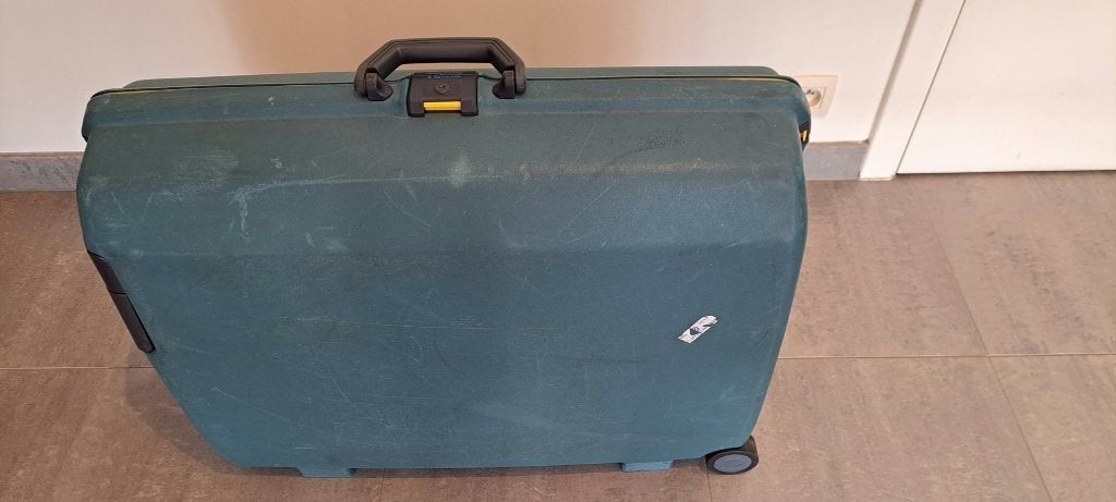 Reiskoffer Samsonite Groen, Gebruikt, Hard kunststof, Slot, 45 tot 55 cm