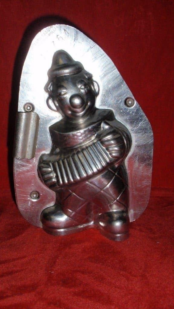 Mooie oude metalen chocolade vorm clown Tilburg, Ophalen of Verzenden