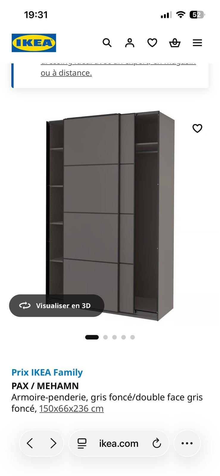 Armoire Pax Ikea, Enlèvement, Comme neuf, Verre, Avec porte(s)