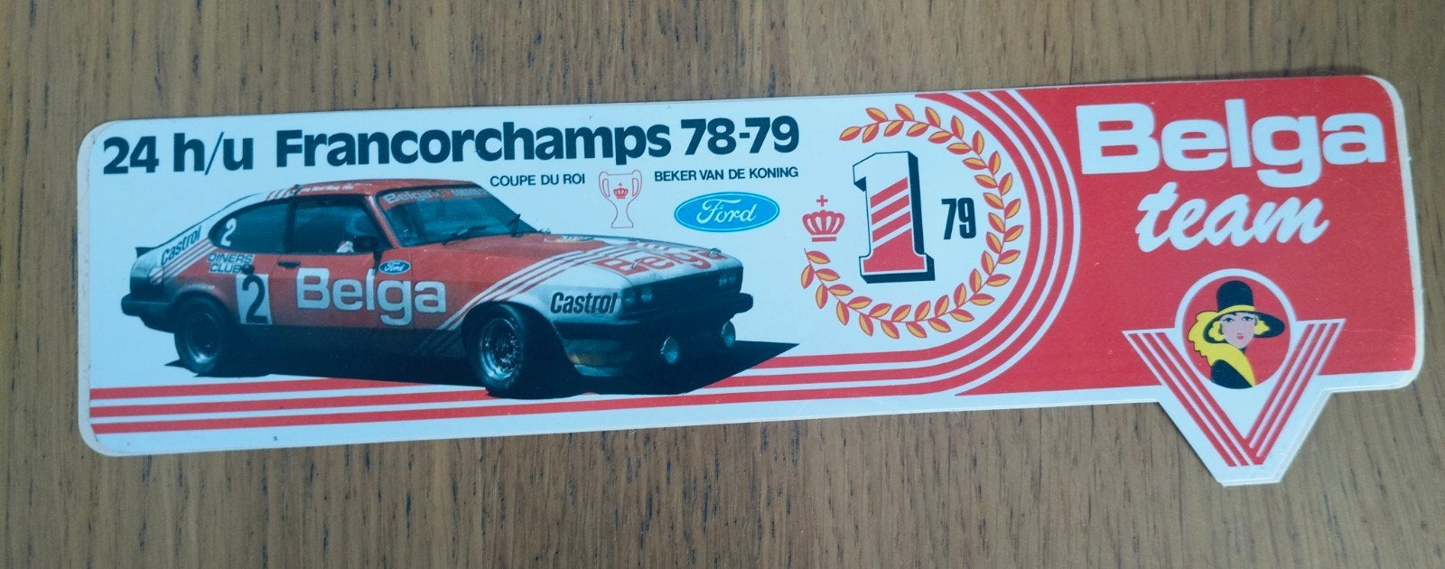 Grote oude sticker 24u Francorchamps 1978-79, Ophalen of Verzenden