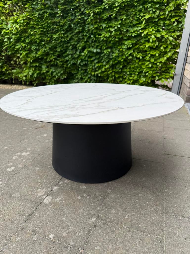 Salontafel: marmer wit, Huis en Inrichting, Ophalen, Zo goed als nieuw, Rond