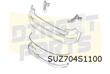 Suzuki SX4 (4/06-12/14) achterbumper (bij achterbumperspoile, Neuf, Arrière, -, -