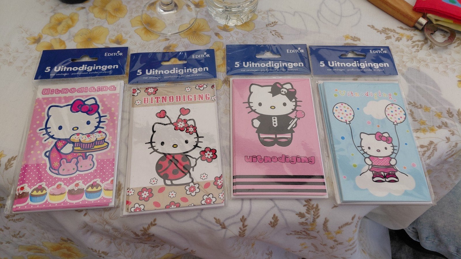 Hello Kitty uitnodigingen, Diversen, Wenskaarten, Ophalen, Nieuw