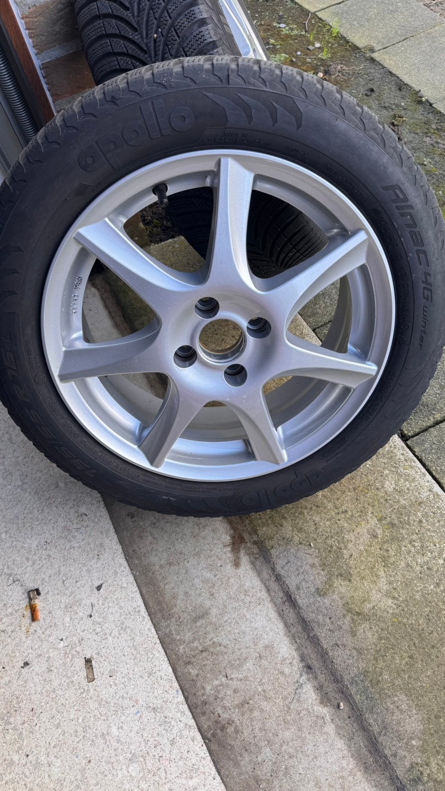 velgen met banden 195/55/16, Auto-onderdelen, Ophalen, Gebruikt, 16 inch, Winterbanden