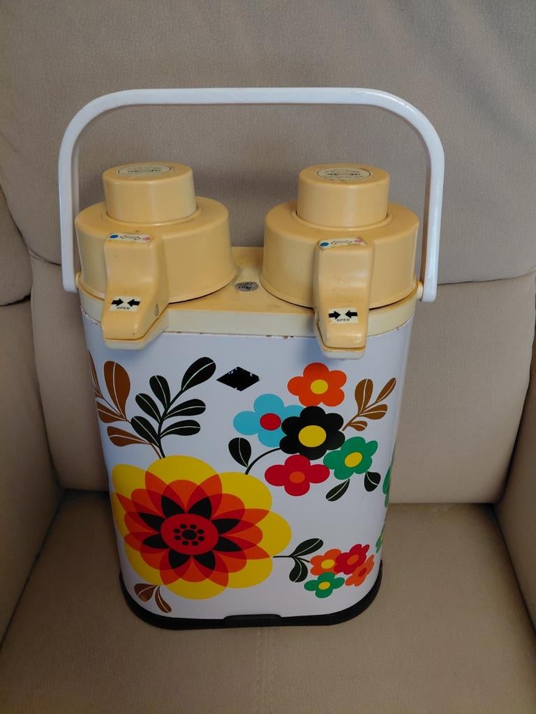 Vintage dubbele thermos, Antiek en Kunst, Ophalen of Verzenden