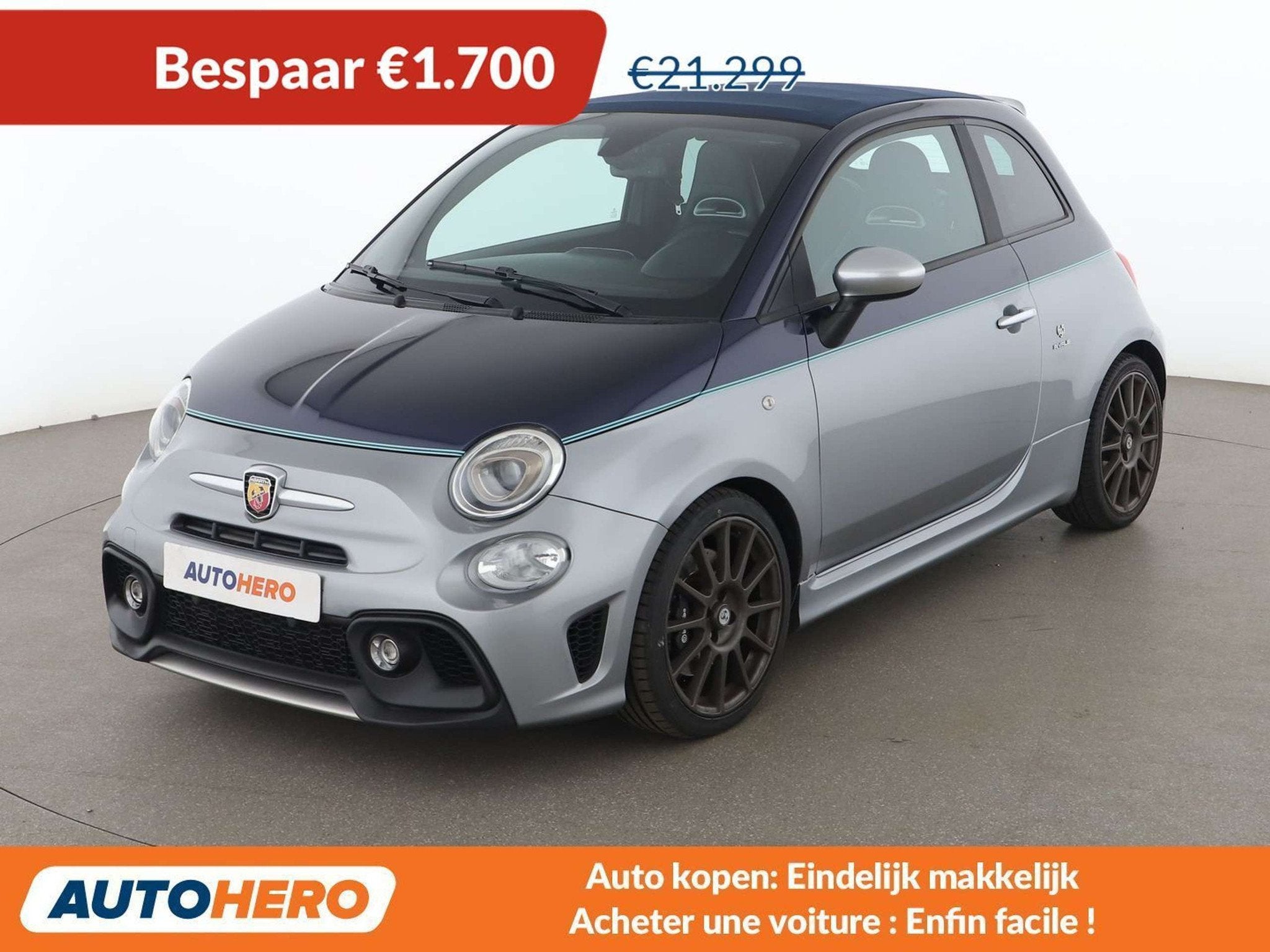 Abarth 695C 1.4 Rivale (bj 2017, automaat), Auto's, 4 zetels, Zwart, Cabriolet, Overige brandstoffen