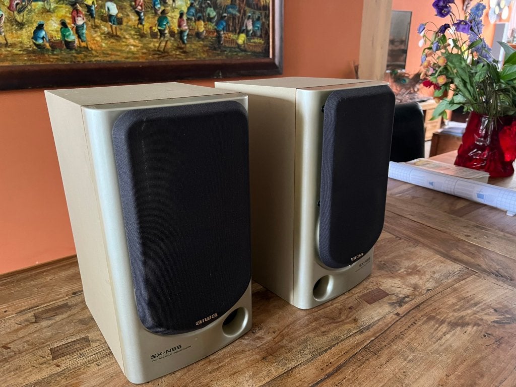 Set luidsprekers AIWA SX-N55, Moins de 60 watts, Enlèvement ou Envoi, Comme neuf, Enceinte d'étagère