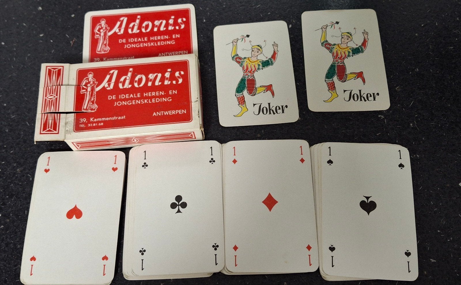 Vintage speelkaarten winkel Adonis Kammenstraat Antwerpen, Ophalen of Verzenden, Zo goed als nieuw, Speelkaart(en)