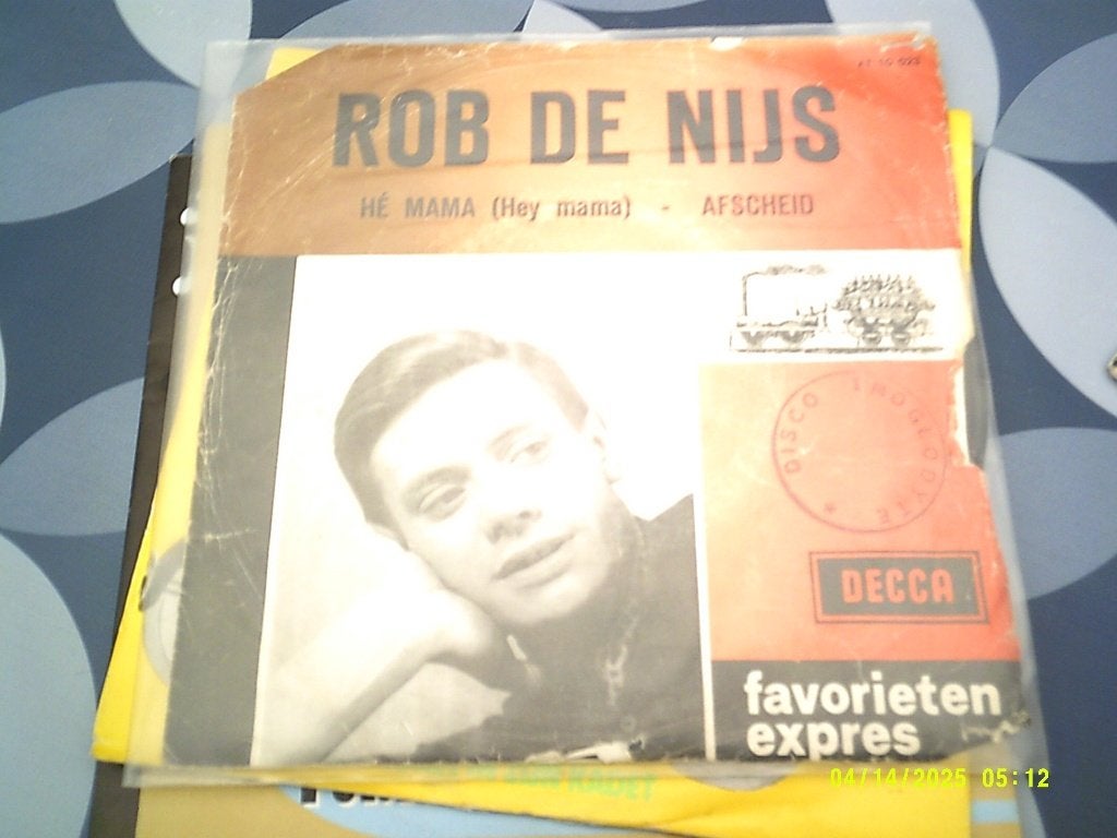 Set van 5 Rob de Nijs vinyl singles ingoede staat, CD & DVD, Enlèvement ou Envoi, Comme neuf, Pop, Autres types