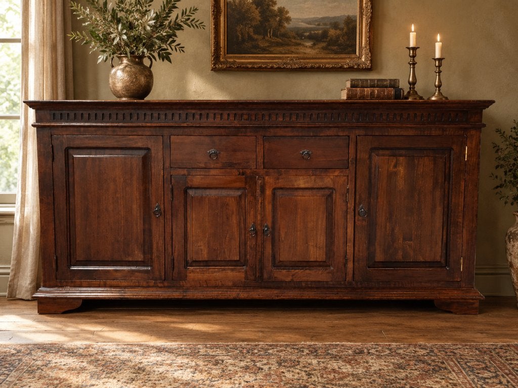 Prachtige Koloniale Dressoir Aziatisch Acaciahout Levering, Huis en Inrichting, Ophalen, Gebruikt, Met lade(s)