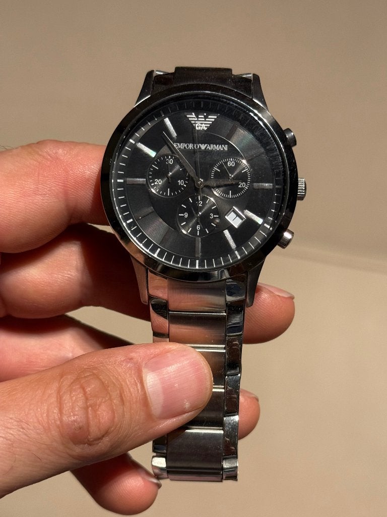 Horloge Emporio Armani AR2434, Handtassen en Accessoires, Overige merken, Staal, Gebruikt, Staal