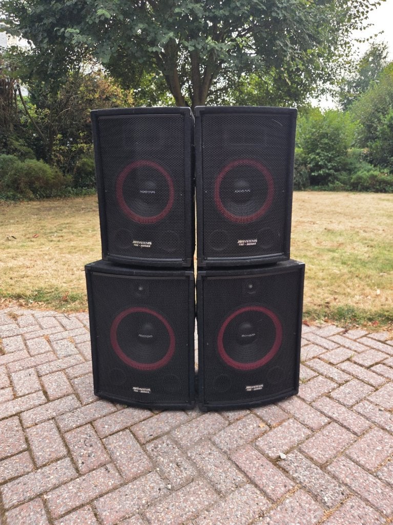 JB Systems TSX speakerset (2x TSX-15 + 2x TSX-10), Audio, Tv en Foto, Luidsprekerboxen, Speakerset, Zo goed als nieuw, Basreflex