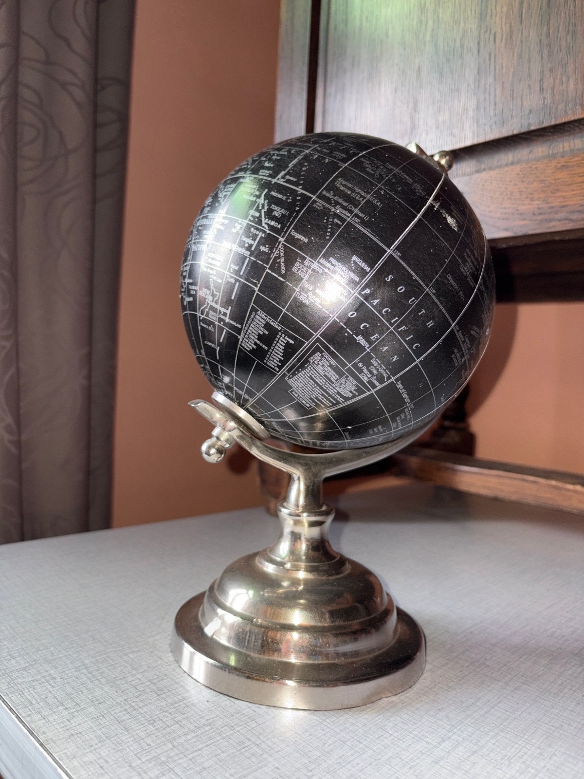 authentieke wereldbol, Maison & Meubles, Accessoires pour la Maison | Globes, 16 cm, Rotatif, Enlèvement ou Envoi, Globe terrestre antique
