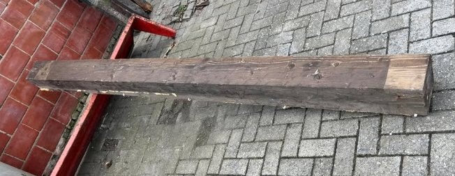 Houten balk 20x20 cm – lengte 320 cm, Ophalen, Gebruikt, 250 cm of meer, Balken