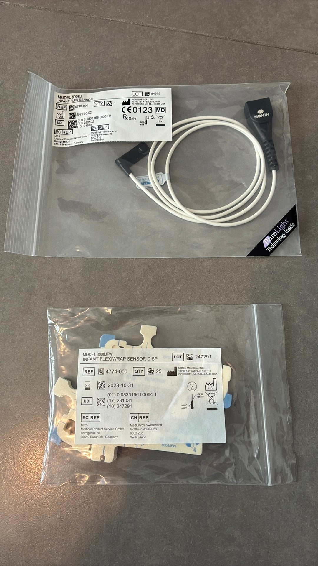 Nonin 8008J re-usable flex sensor infant 2-20 kg, Ophalen of Verzenden, Nieuw