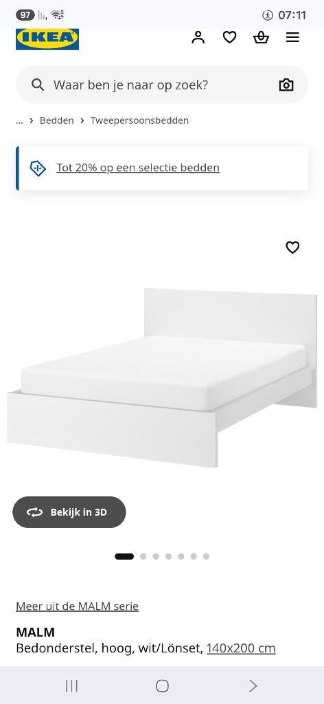 IKEA-bed met matras, gratis,in uitstekende staat,140x200 wit, Ophalen, Tweepersoons, 140 cm, Zo goed als nieuw