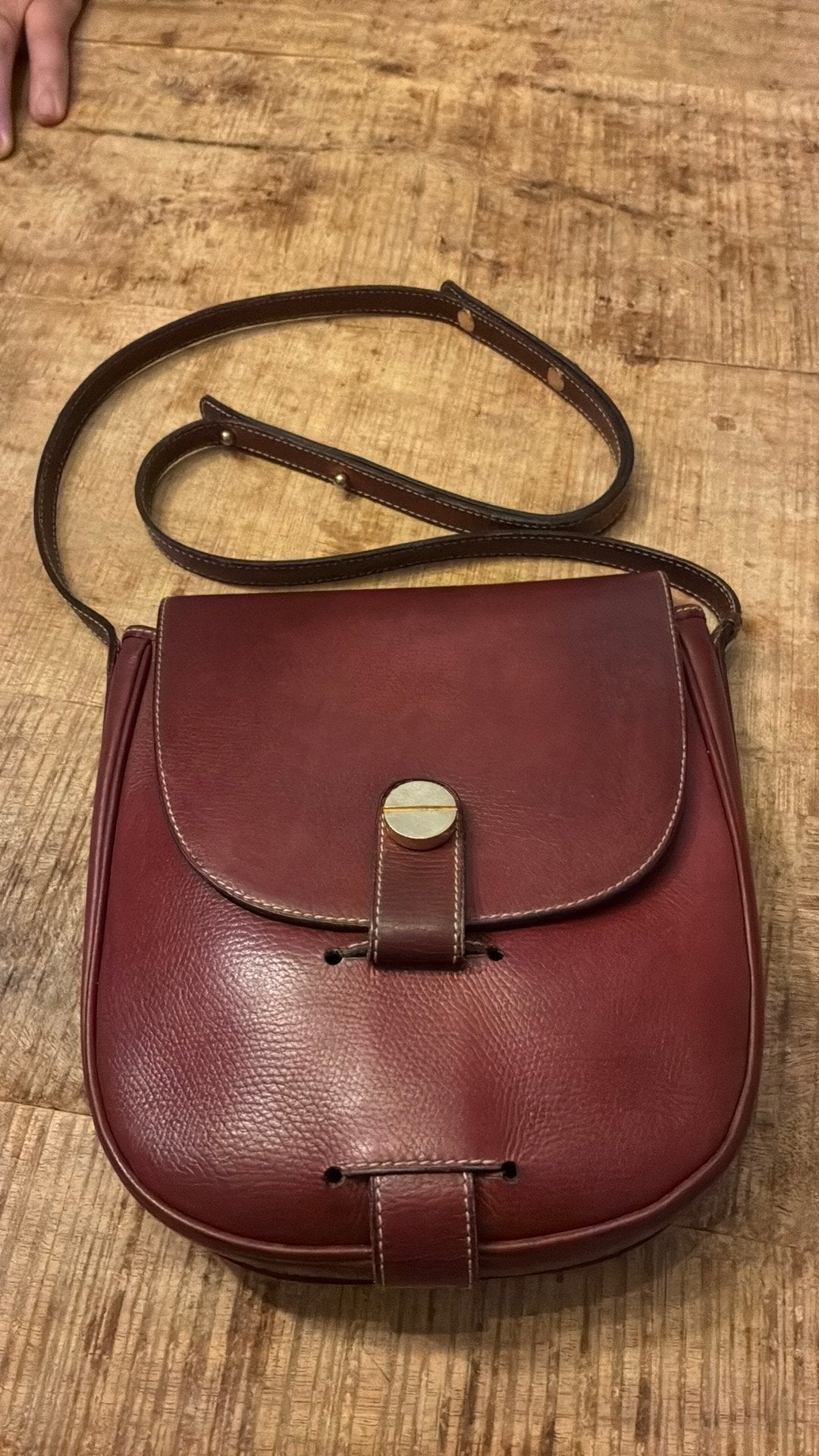 Vintage delvaux made in belgium, Ophalen of Verzenden, Gebruikt, Rood, Schoudertasje