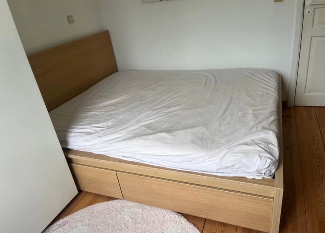 Cadre de lit Ikea MALM 160 & 2 tiroirs de rangement
